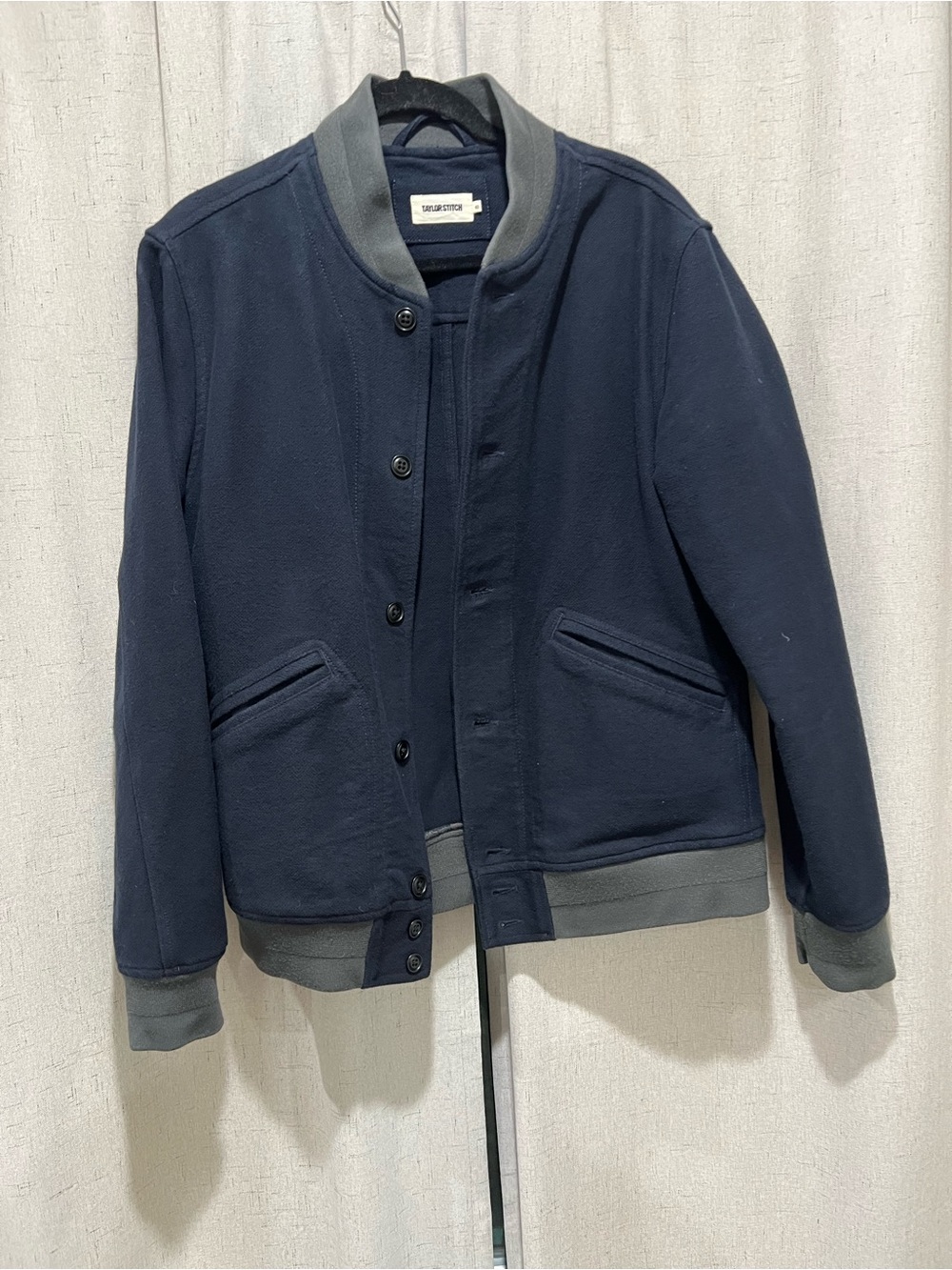 Taylor Stitch Navy Bomber with Gray Rib Trim